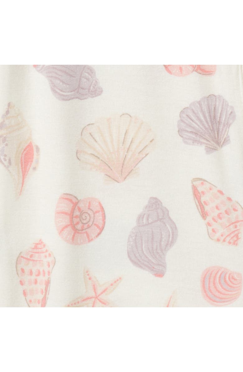Modern Moments<sup
™</sup
 by Gerber 2-Pack Baby Girls Ivory Seashells Footless Coveralls, Alternate, color, Seashells