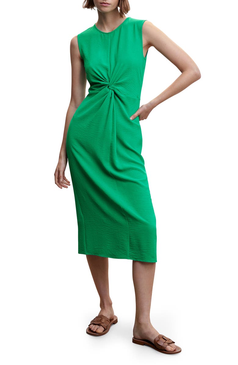 MANGO Knot Rumple Dress, Main, color,