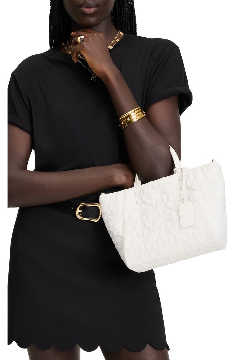 Kate Spade New York small tilly quilted tote, Alternate, color, White Dove