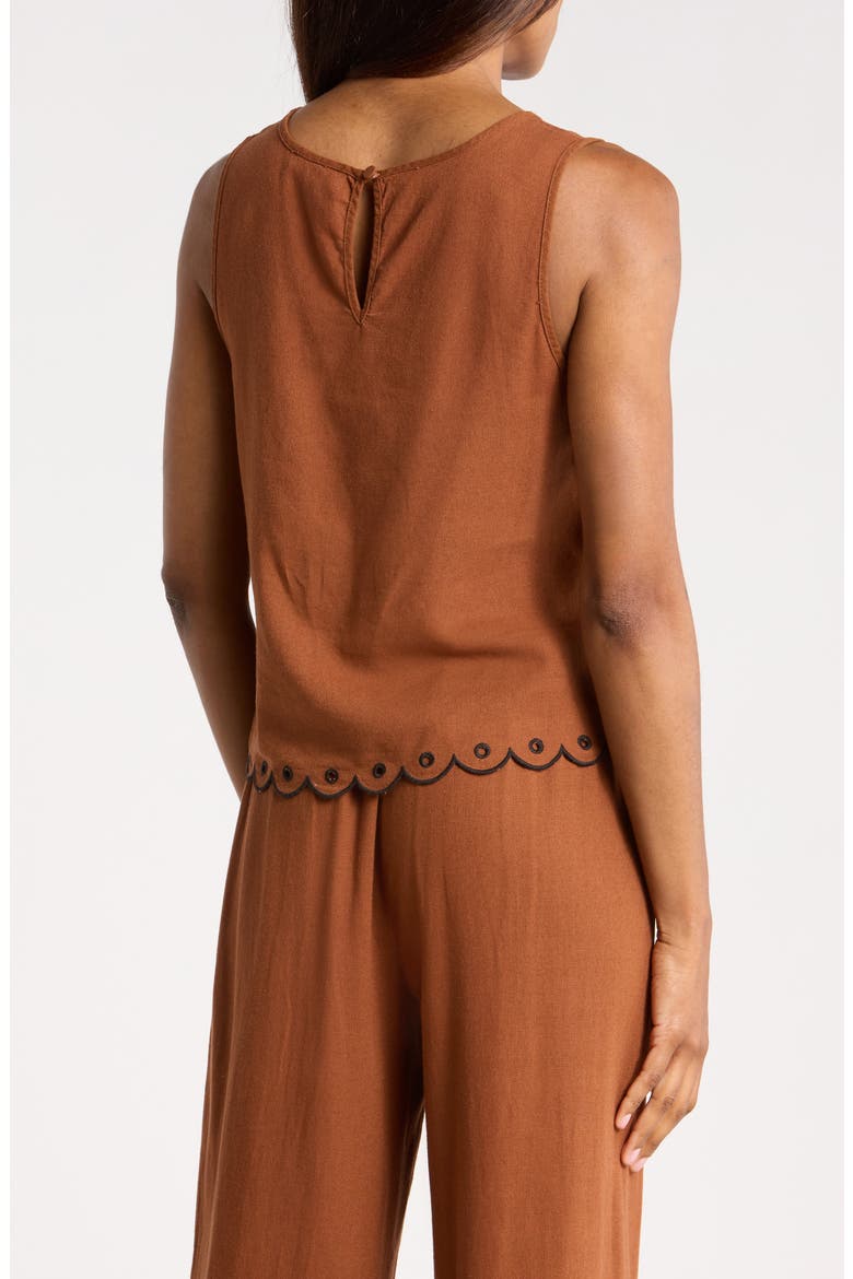 Embroidered Tank Top, Alternate, color, COPPER