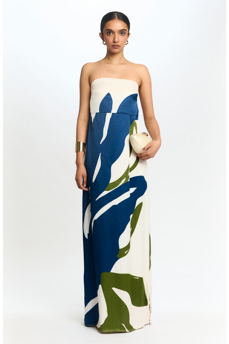 Strapless Shawl Dress Lilo in Fsc Viscose, Alternate, color, Lilo Navy