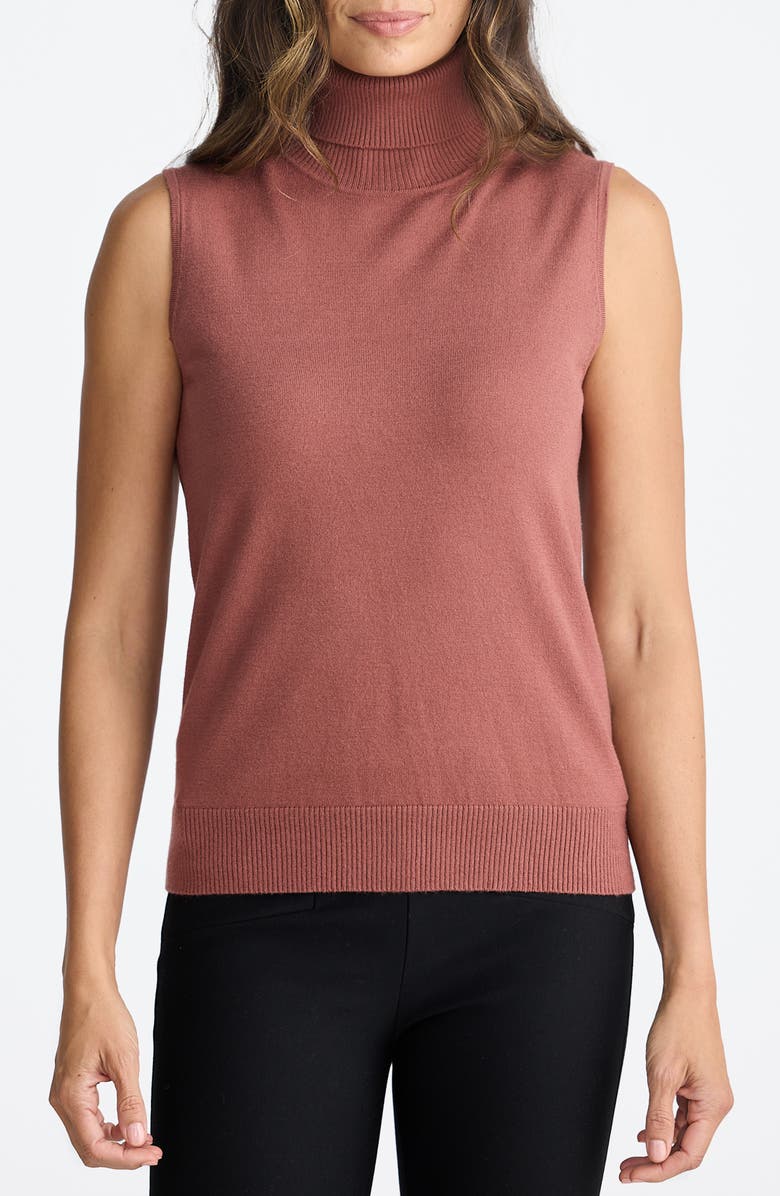 Brave+True Skye Sleeveless Turtleneck Sweater, Main, color, Pecan