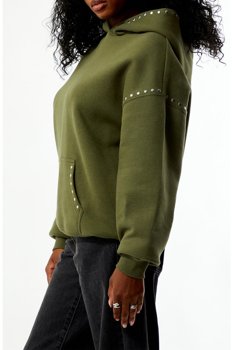Studded Hoodie, Alternate, color, GREEN