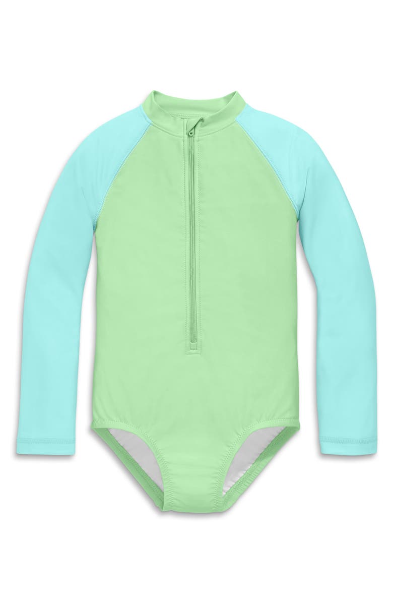 Primary Kids Long Sleeve One-Piece Baseball Rash Guard, Main, color,