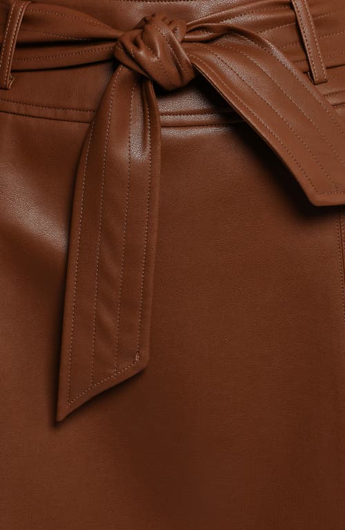Petal And Pup Petal & Pup Adaline Faux Leather Midi Skirt In Brown