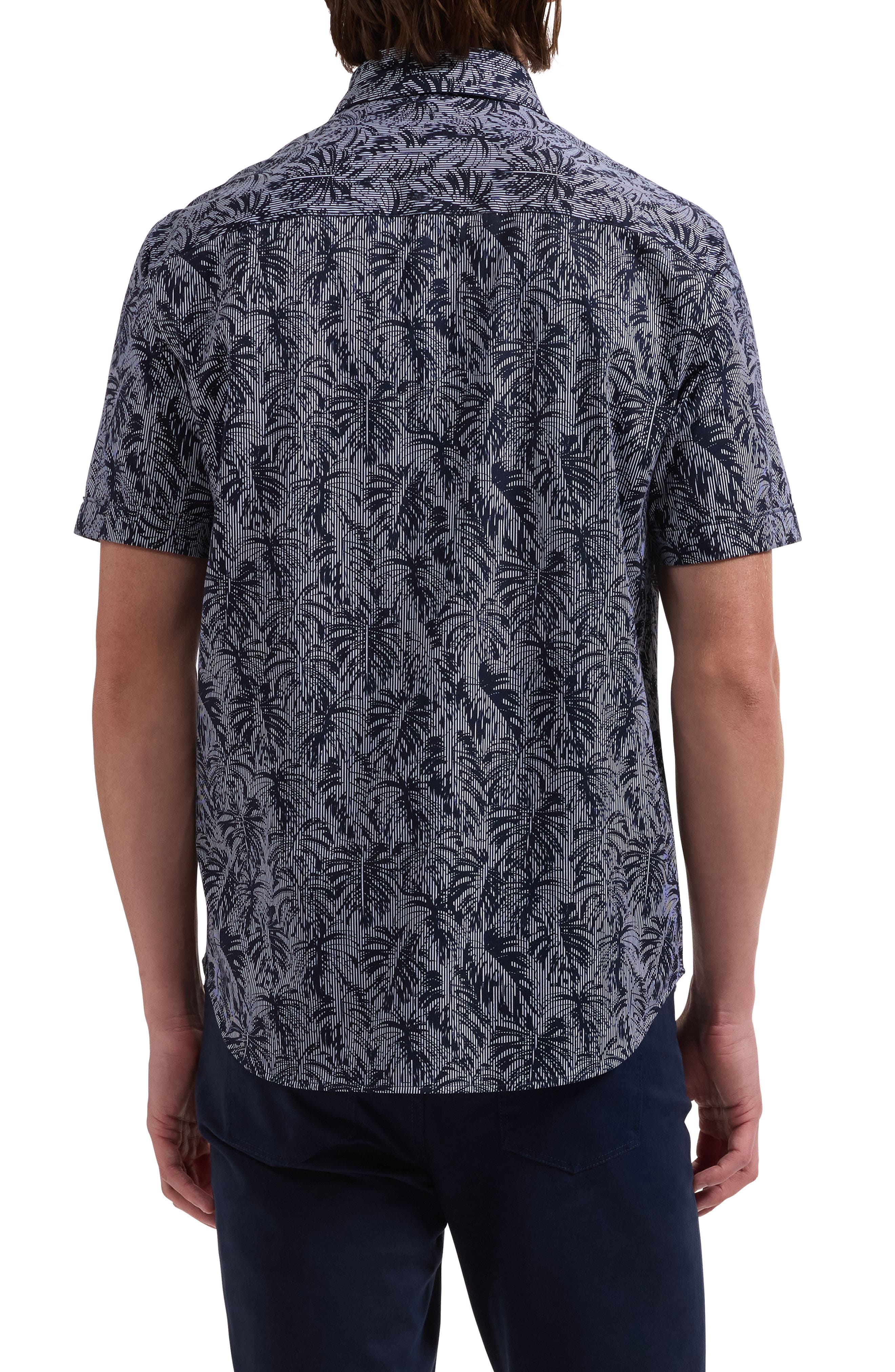 Miles OoohCotton Palm Leaf Print Short Sleeve Button-Up Shirt - image 2