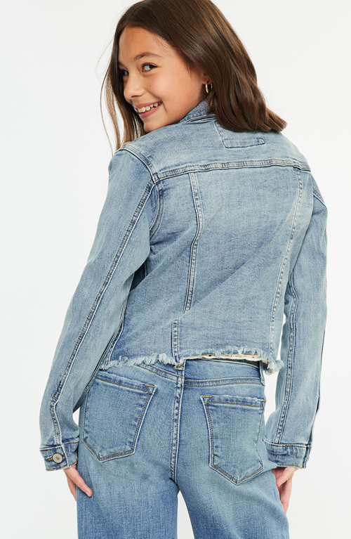 Kancan Abby Denim Jacket In Blue