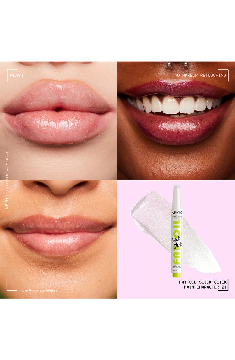 NYX PROFESSIONAL MAKEUP Fat Oil Slick Click Shiny Lip Balm, Alternate, color, Main Character