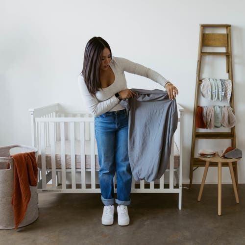 Parker Baby Co. Crib Sheets In Pewter