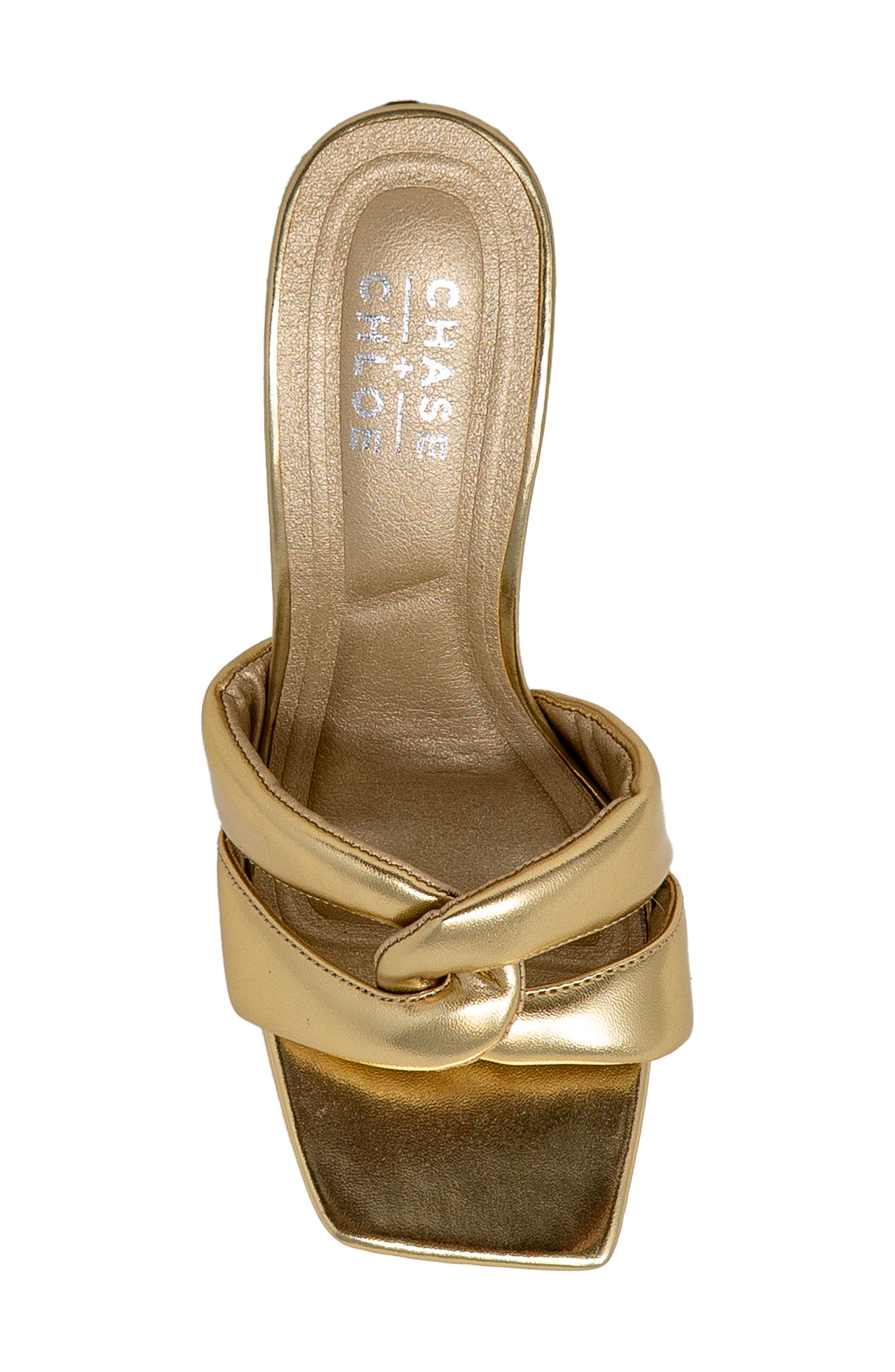 Knotted Slide Sandal, Alternate, color, GOLD METALLIC