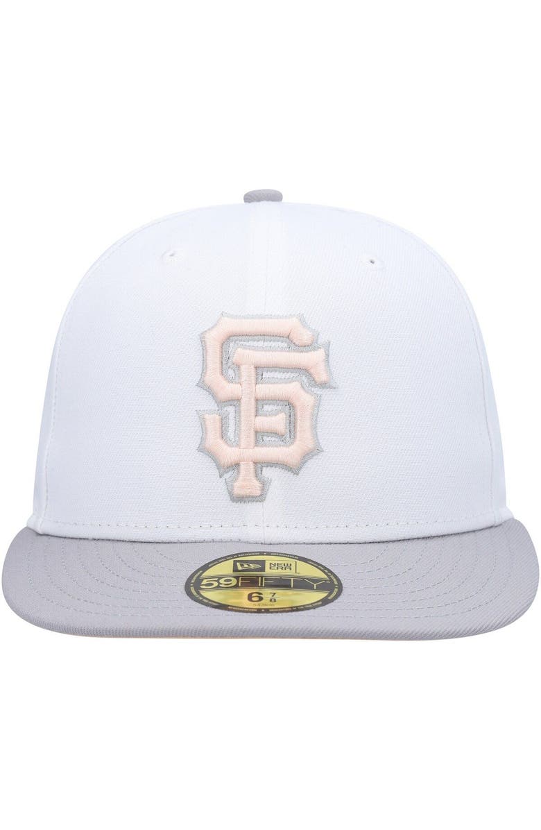 New Era Men's New Era White/Gray San Francisco Giants 2002 World Series Side Patch Undervisor 59FIFTY Fitted Hat, Alternate, color, White