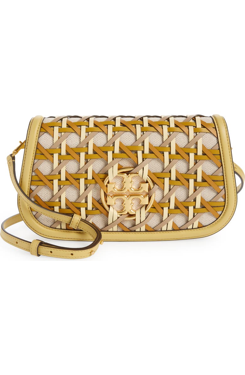 Tory Burch Miller Basketweave Leather Convertible Clutch, Main, color,