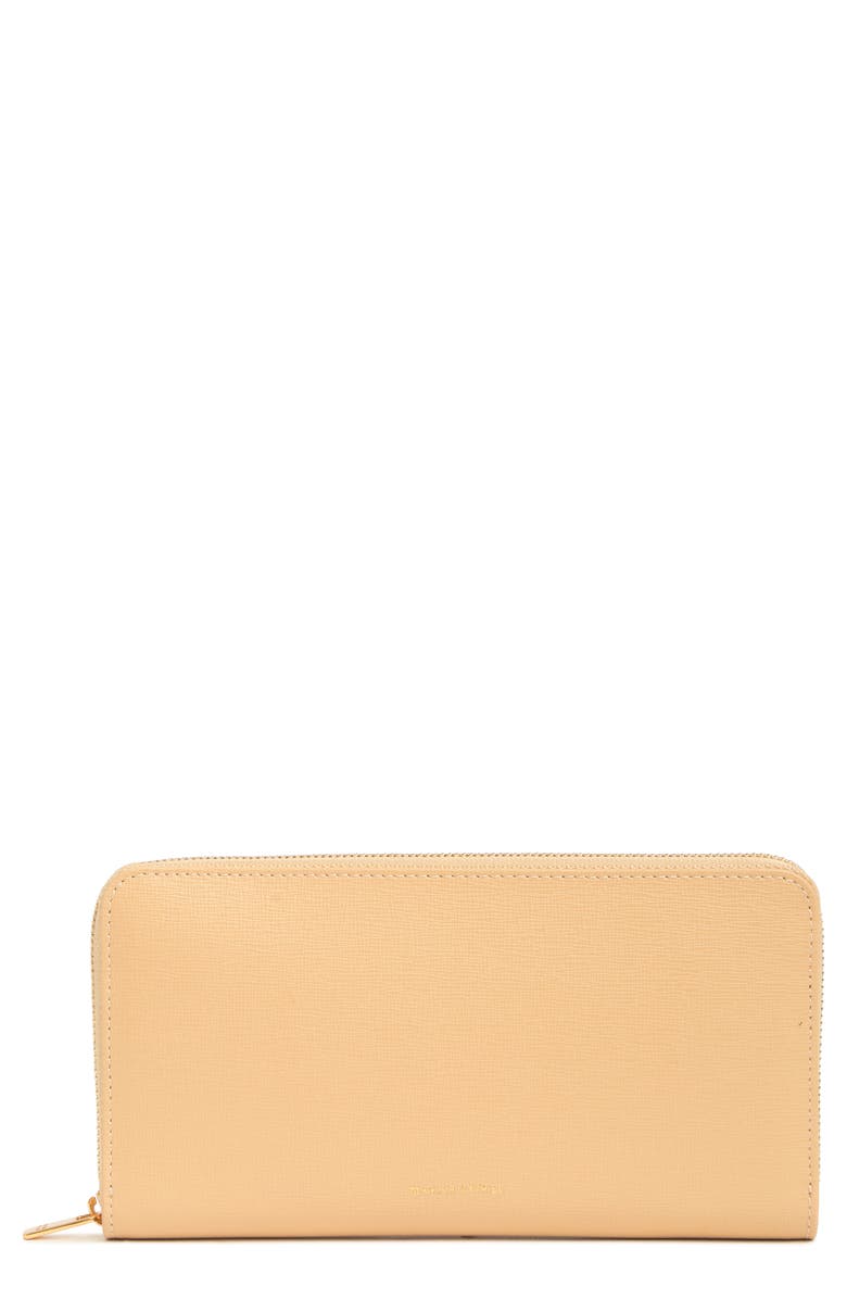 Mansur Gavriel Saffiano Leather Zip Continental Wallet, Main, color, Sand