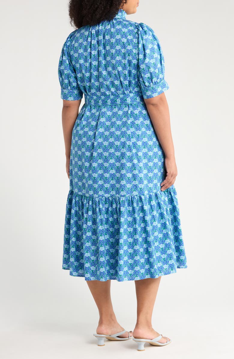 SUGARLIPS Giles Driftwood Floral Cotton Shirtdress, Alternate, color, Blue/ Green