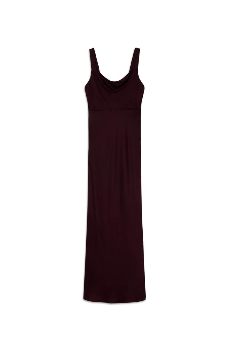Whistles Thea Cowl Satin Maxi Dress, Alternate, color, Chocolate