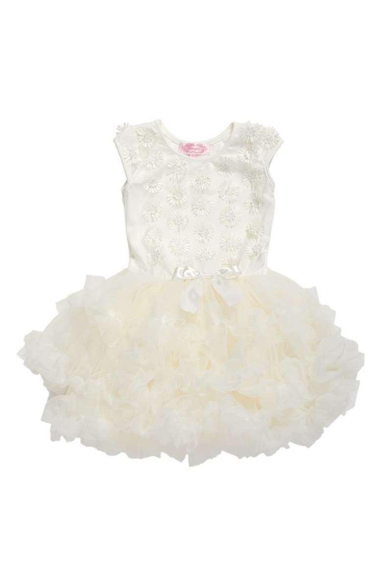 Popatu White Daisy Tutu Dress, Main, color,