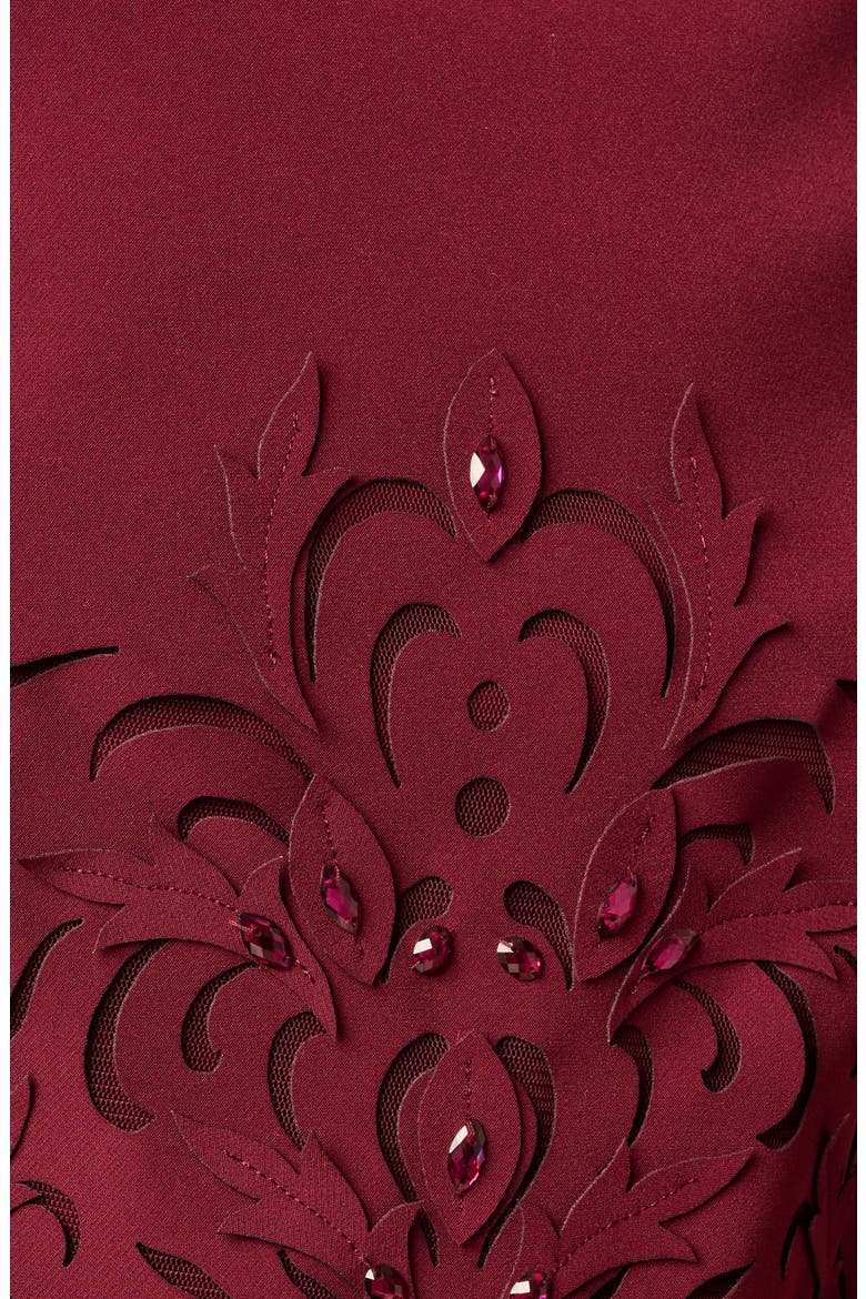 Cutout Stretch Crepe Popover Sheath Dress, Alternate, color, MAHOGANY