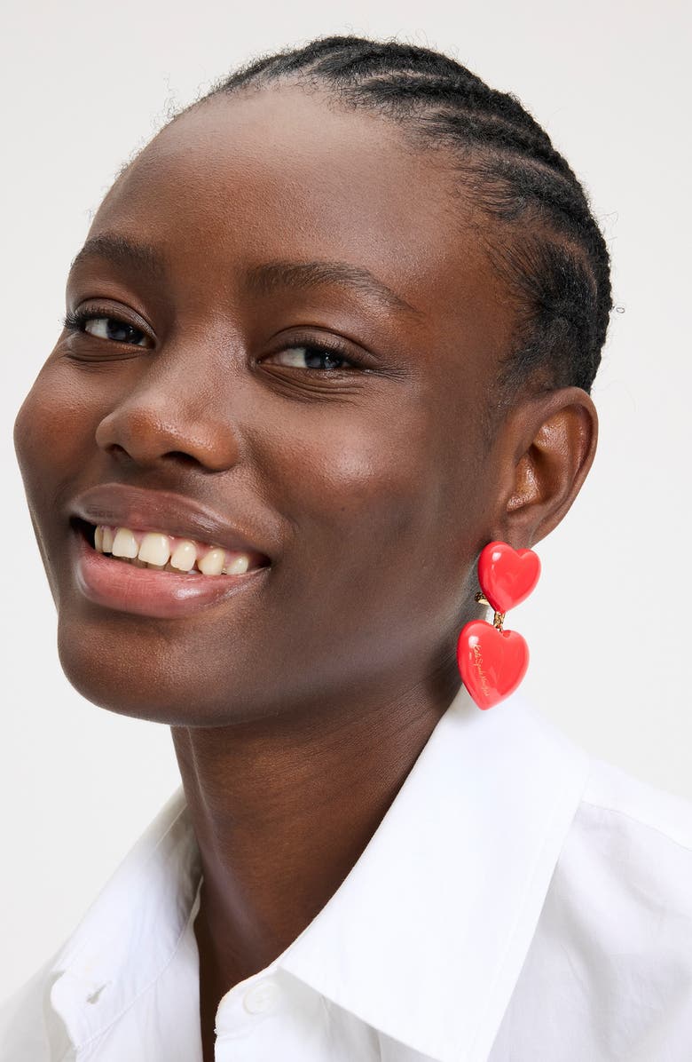 Kate Spade New York Double Heart Drop Earrings, Alternate, color, 