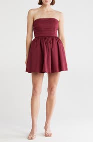 Lush Pleated Bodice Strapless Minidress