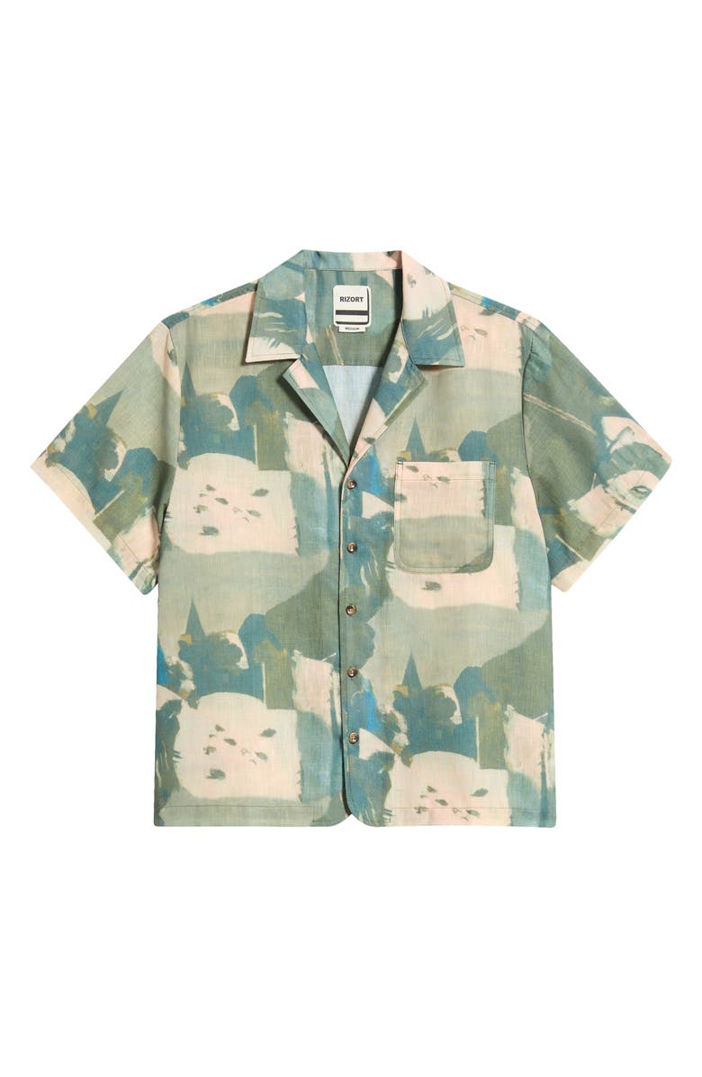 RIZORT Art Camp Shirt, Main, color, Brown