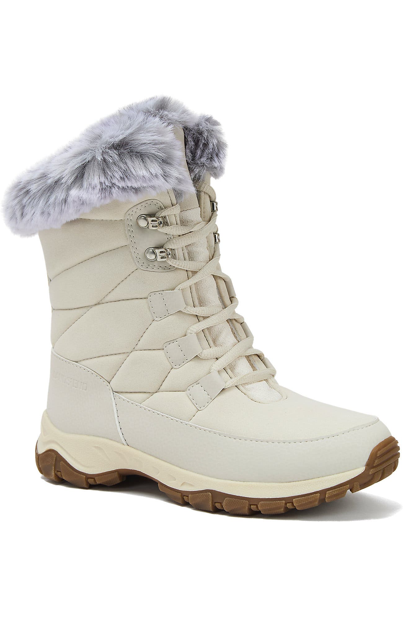 Lands' End Wide Width Expedition Trail Waterproof Lace Up Snow Boots In Neutral