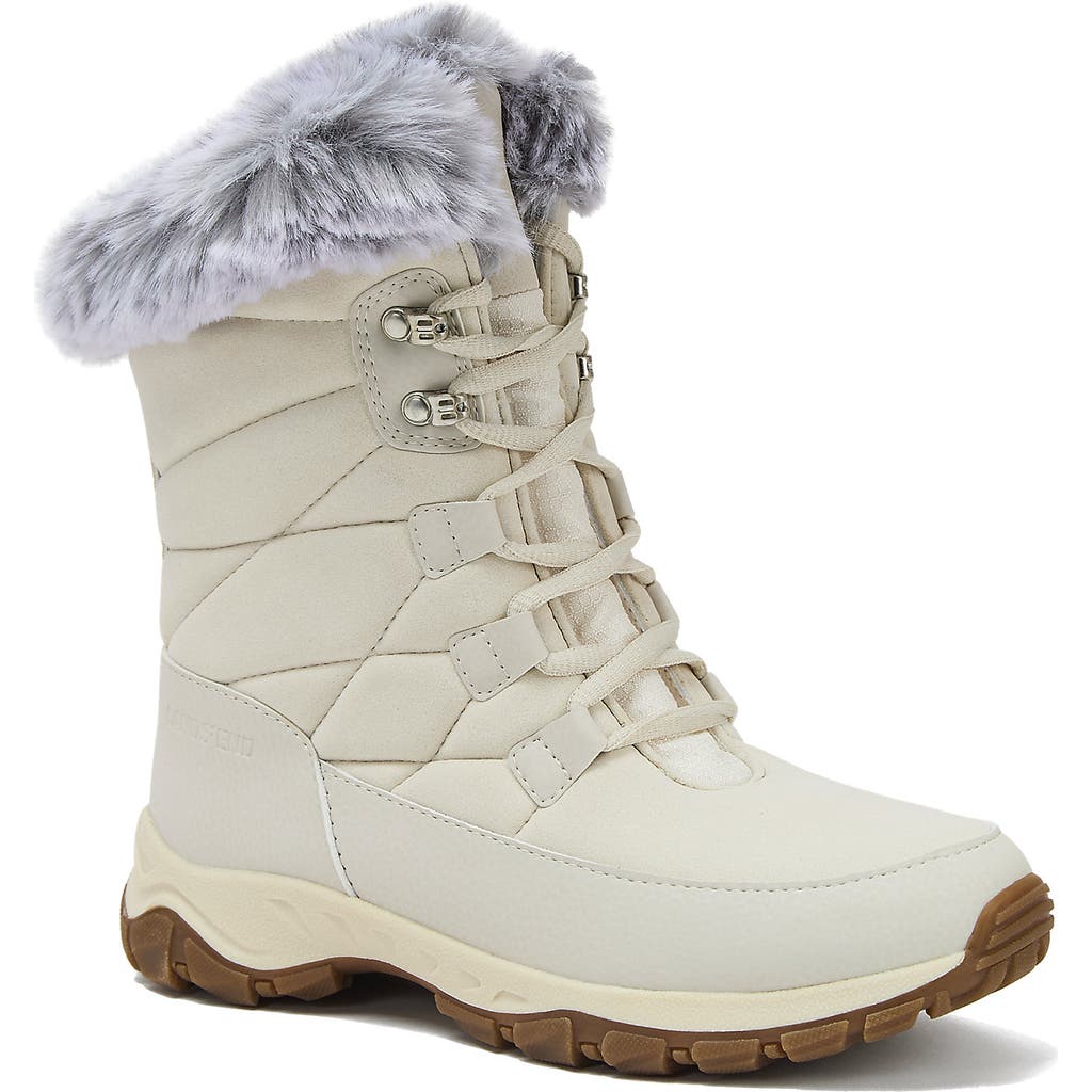 Lands' End Wide Width Expedition Trail Waterproof Lace Up Snow Boots In Neutral