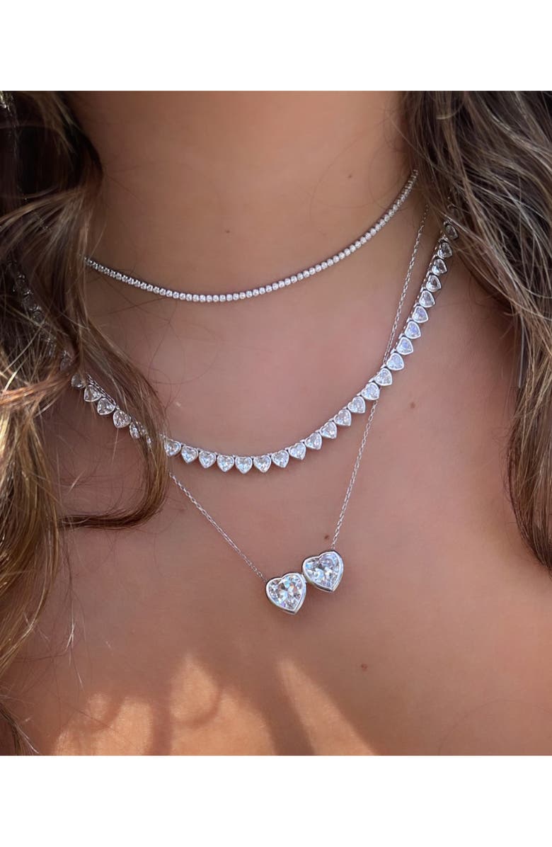 SHYMI Celine Tennis Choker Necklace, Alternate, color, Silver