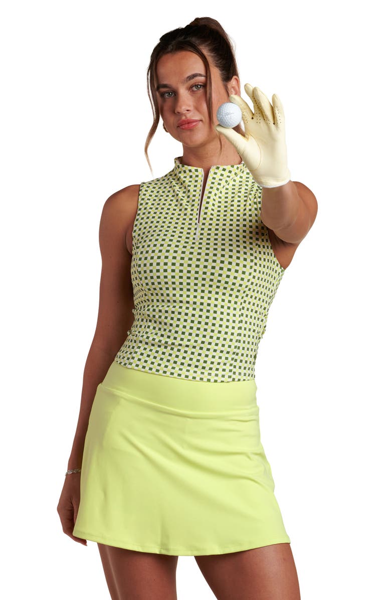 La Blanca Checkpoint Sleeveless Half Zip Golf Top, Alternate, color, Lime