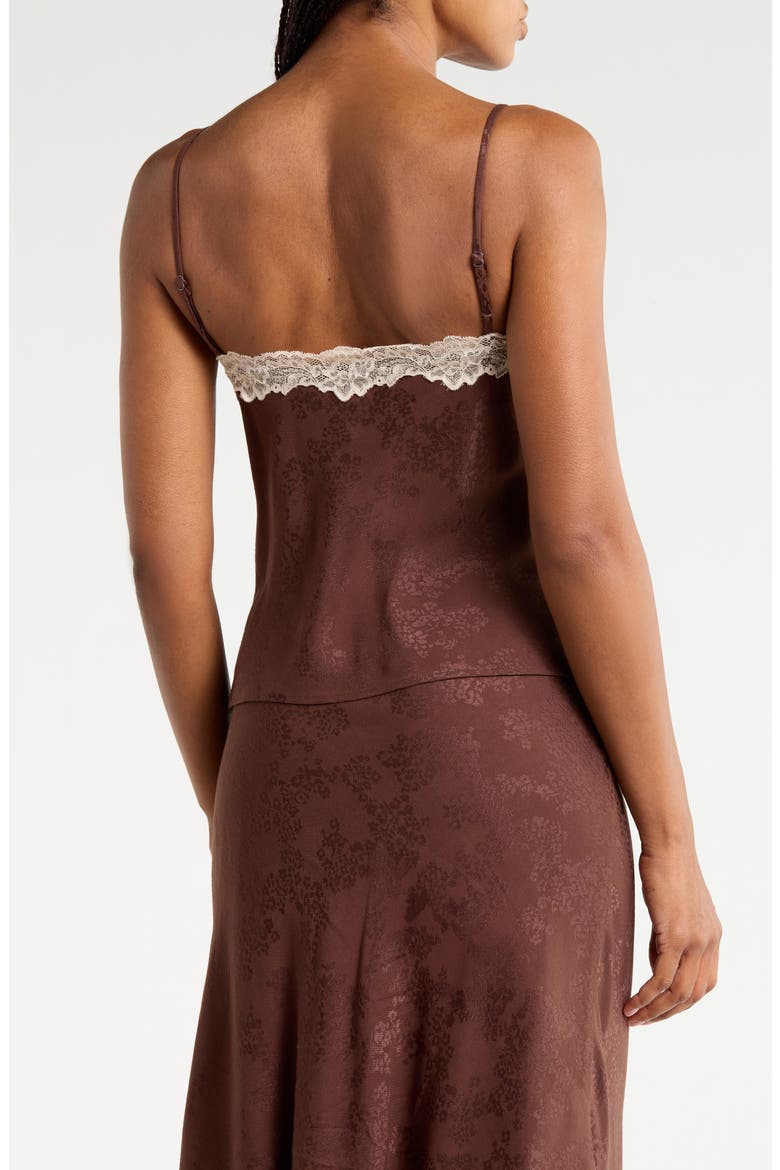 Lace Trimmed Jacquard Camisole, Alternate, color, CHOCOLATE