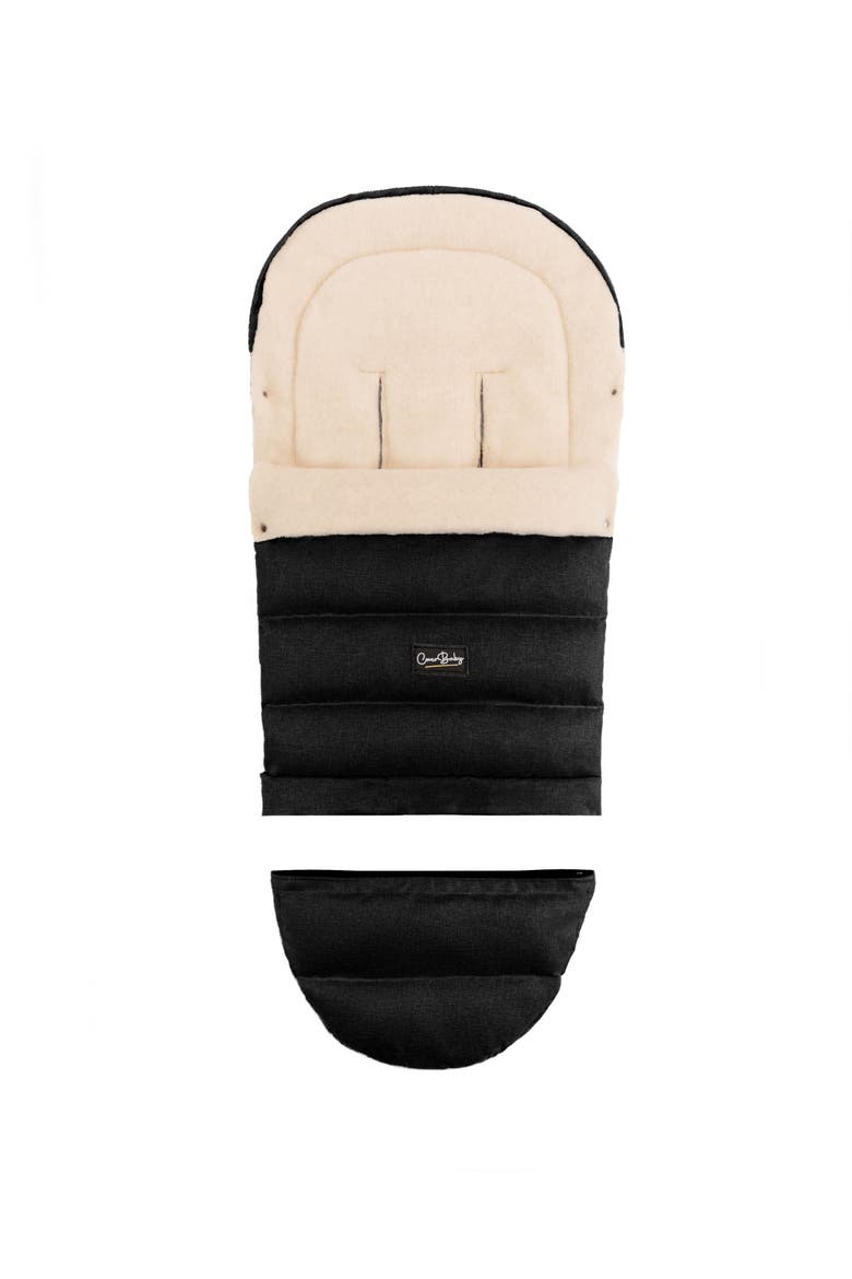 Arctic Organic Wool Adjustable Footmuff, Alternate, color, Black
