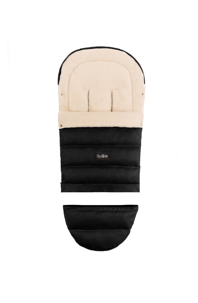 Cover Baby LLC Arctic Organic Wool Adjustable Footmuff, Alternate, color, Black