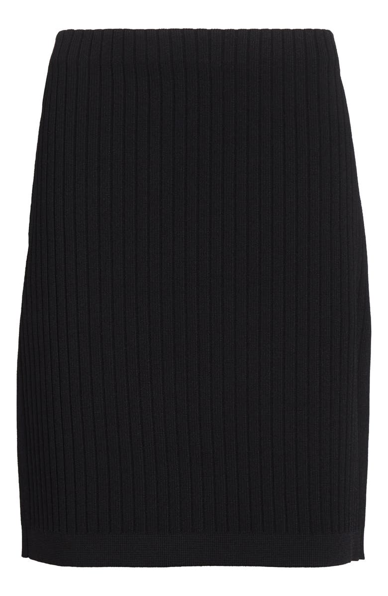 ST. JOHN Belle Rib Knit Pencil Skirt, Alternate, color, Black