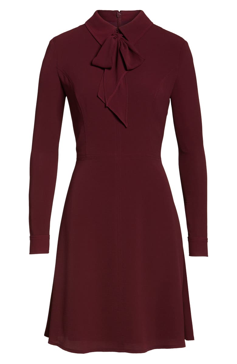 Maggy London Crepe Bow Fit & Flare Dress, Alternate, color, 