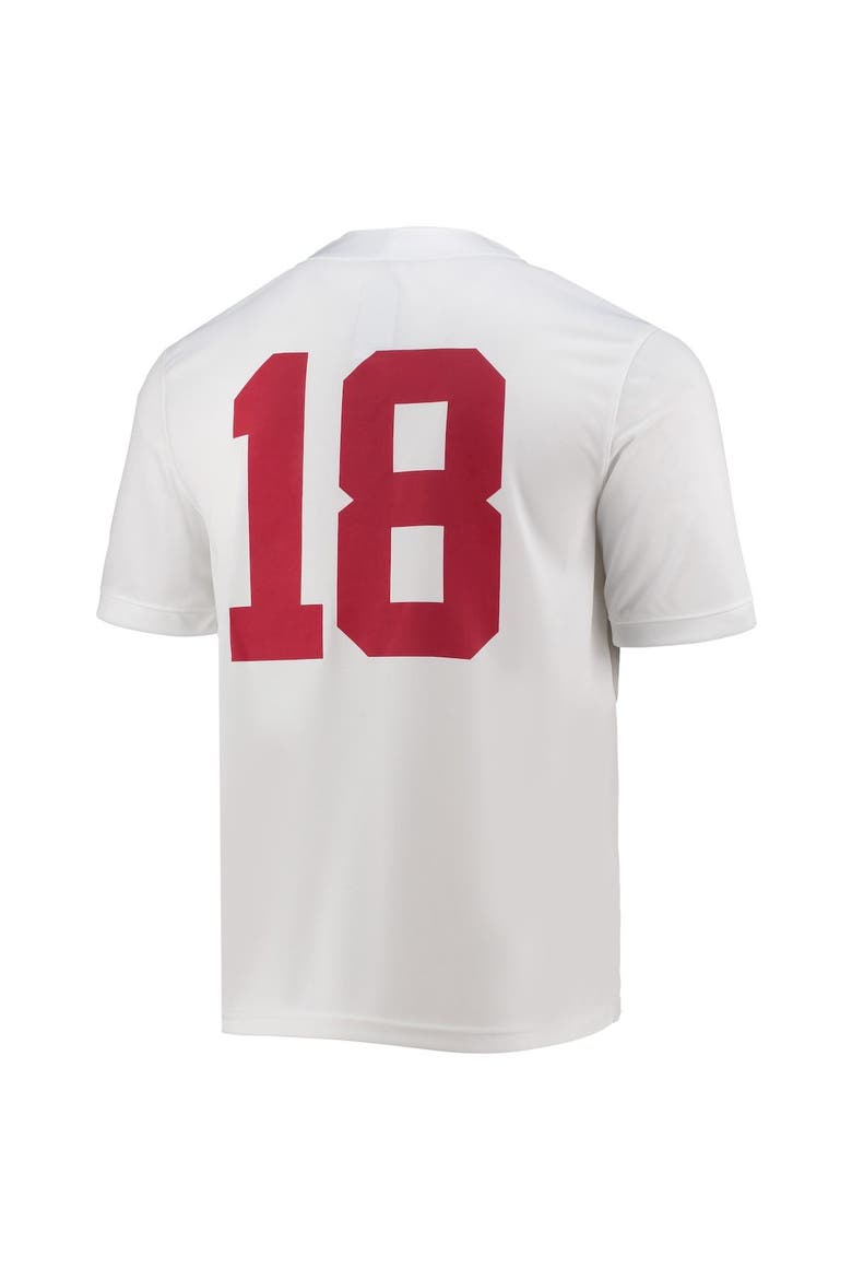 Men's Nike #18 White Alabama Crimson Tide Game Jersey, Alternate, color, White