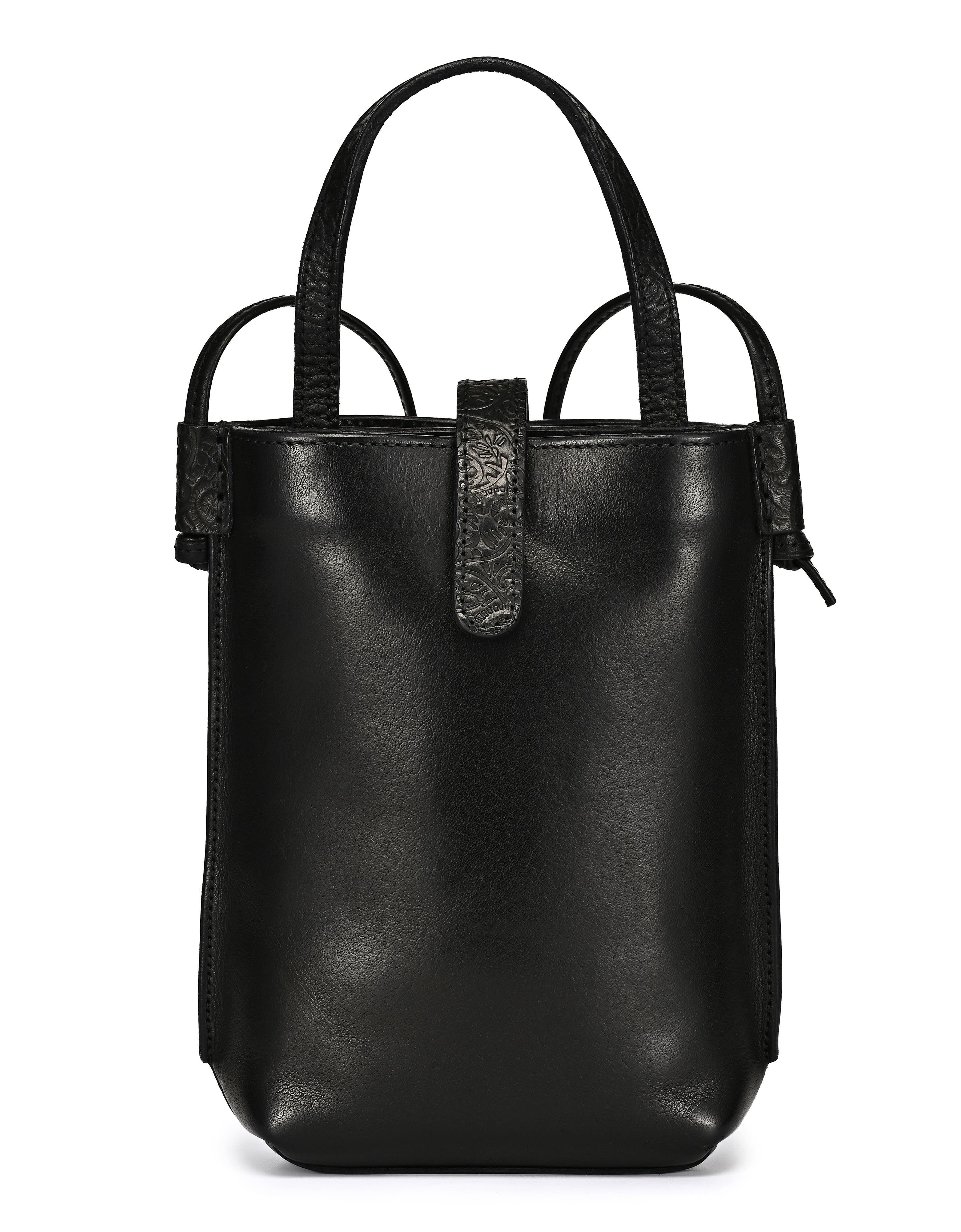 OLD TREND Wishbone Genuine Leather Structured Convertible Crossbody, Main, color, Black