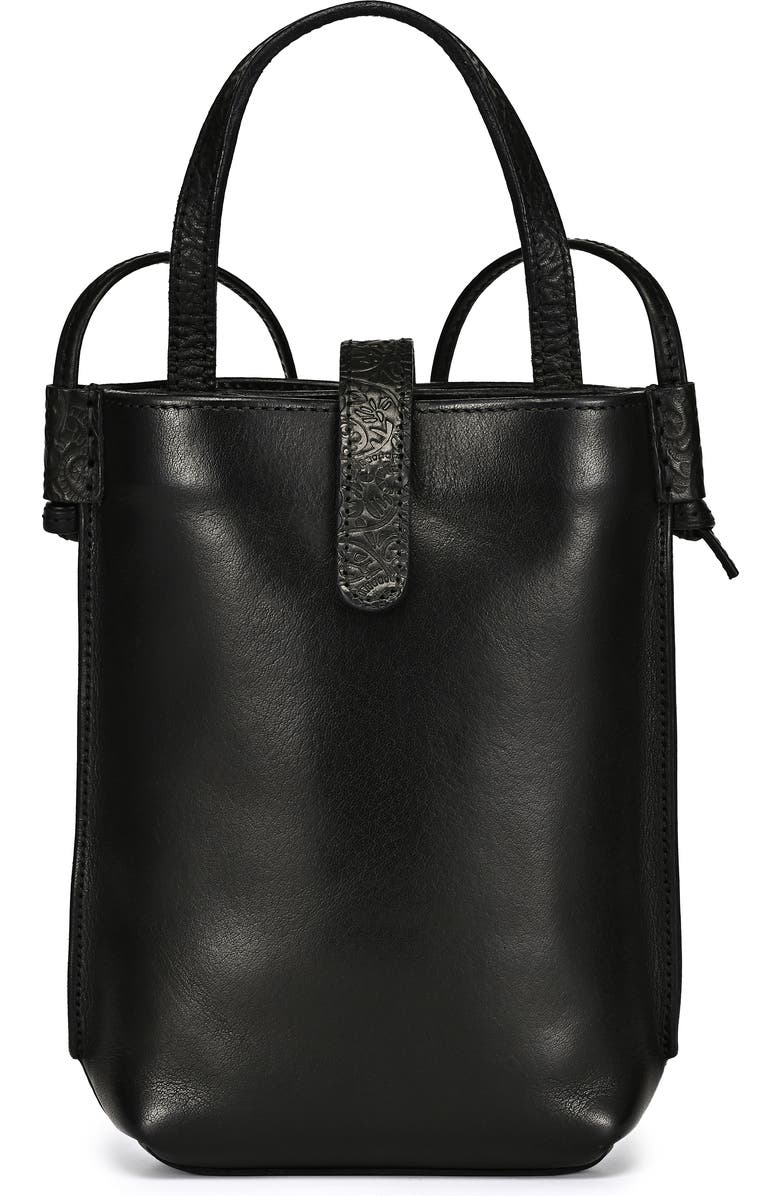 OLD TREND Wishbone Genuine Leather Structured Convertible Crossbody, Main, color, Black