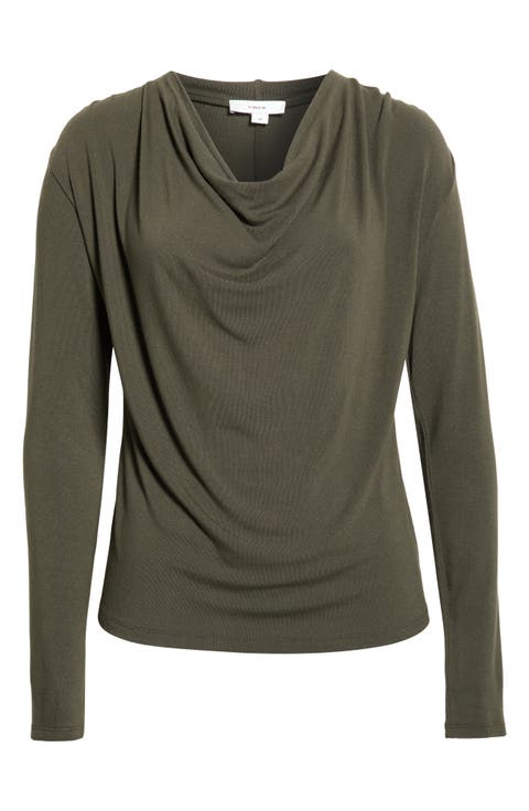 Cowl Neck Long Sleeve Top