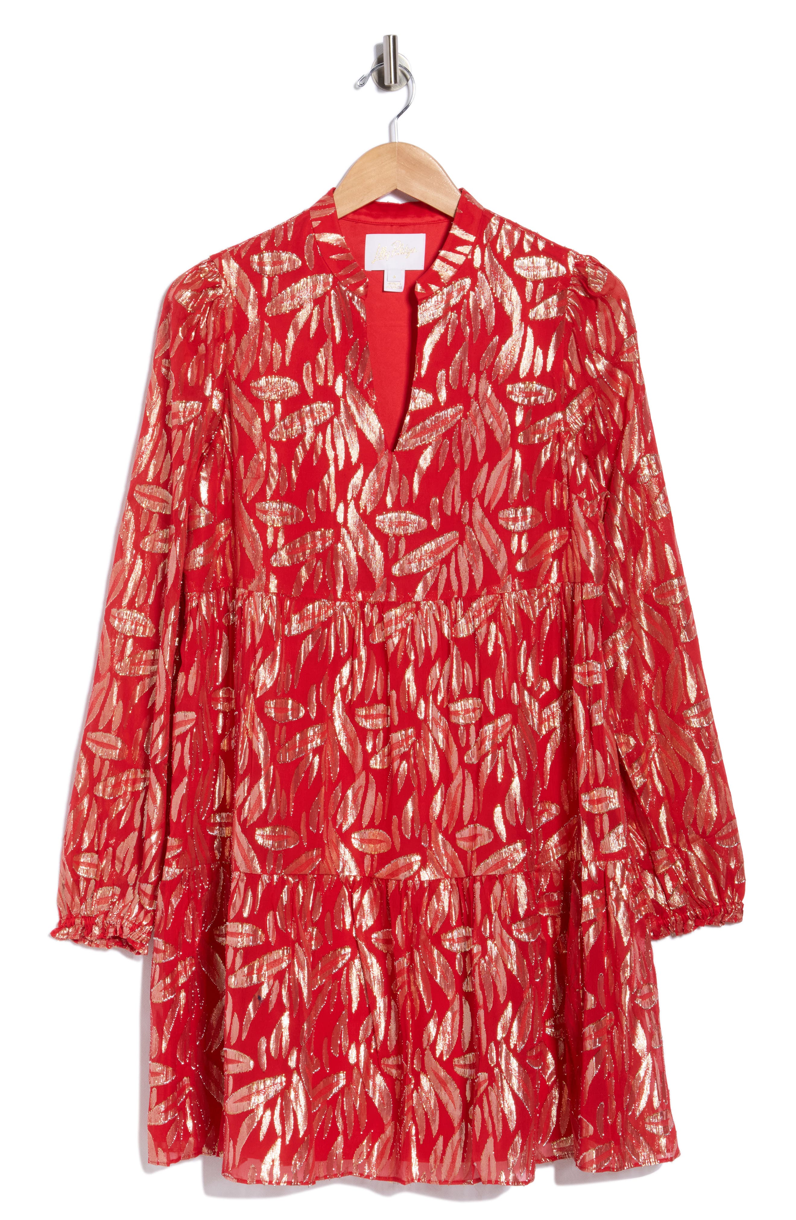 Lilly Pulitzer® Cornellia Long Sleeve Silk Blend Babydoll Dress