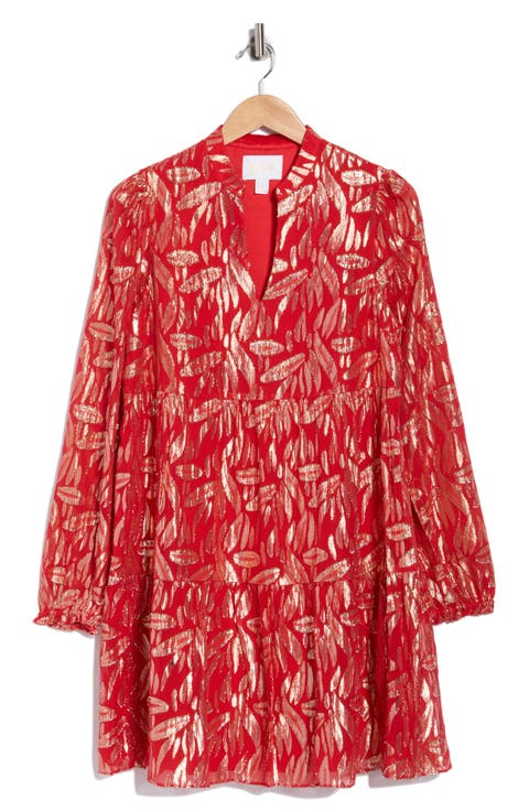 Cornellia Long Sleeve Silk Blend Babydoll Dress