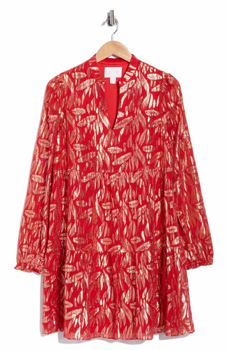 Lilly Pulitzer® Cornellia Long Sleeve Silk Blend Babydoll Dress