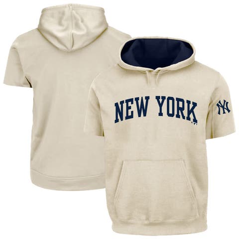 Men's Fanatics  Cream/Navy New York Yankees Big & Tall Contrast Short Sleeve Hoodie