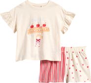 NEXT Kids' Graphic T-Shirt & Seersucker Shorts Set