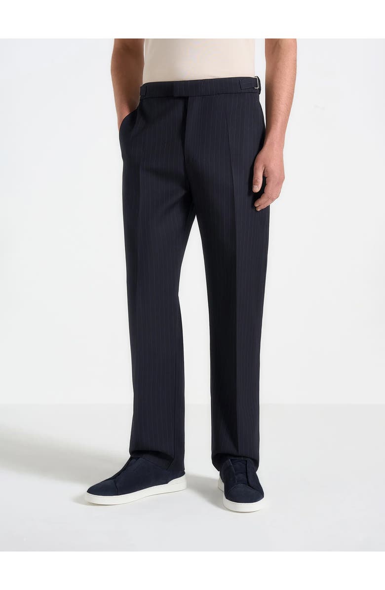 Manière De Voir Joseph Regular Fit Pinstripe Tailored Trousers, Main, color, Navy
