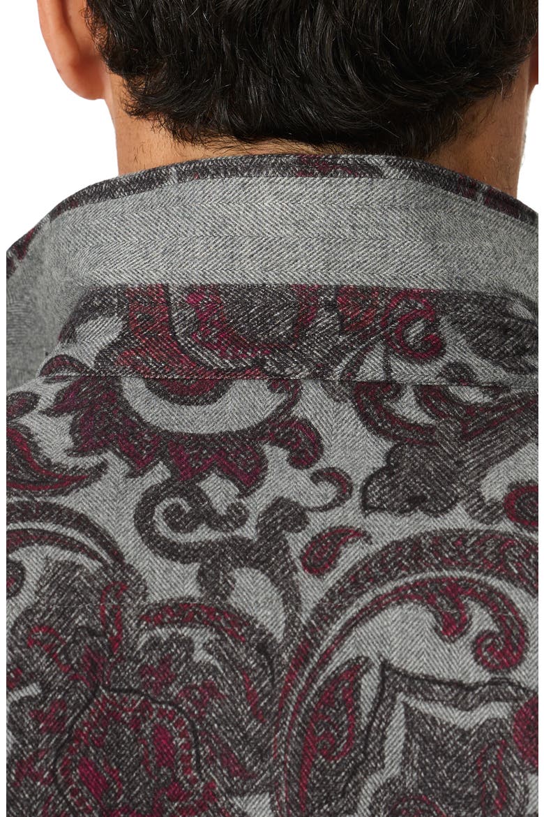 Furman Paisley Long Sleeve Button Up Shirt, Alternate, color, BURGUNDY