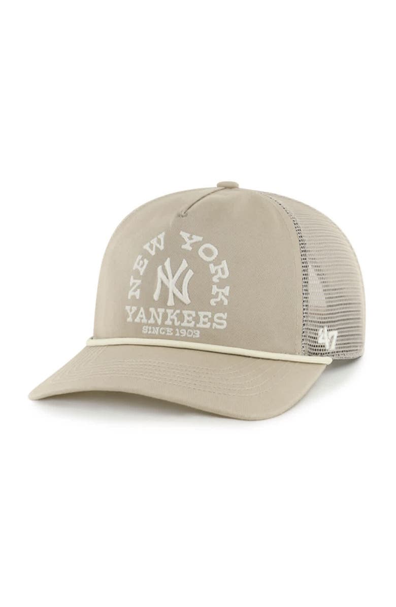 '47 Men's '47  Khaki New York Yankees Ranchero Adjustable Hitch Hat, Main, color, 