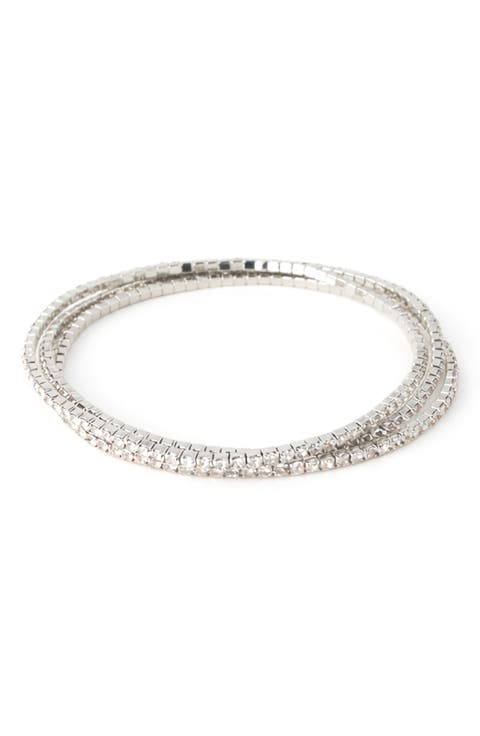 Cubic Zirconia Set of 3 Stretch Bracelets