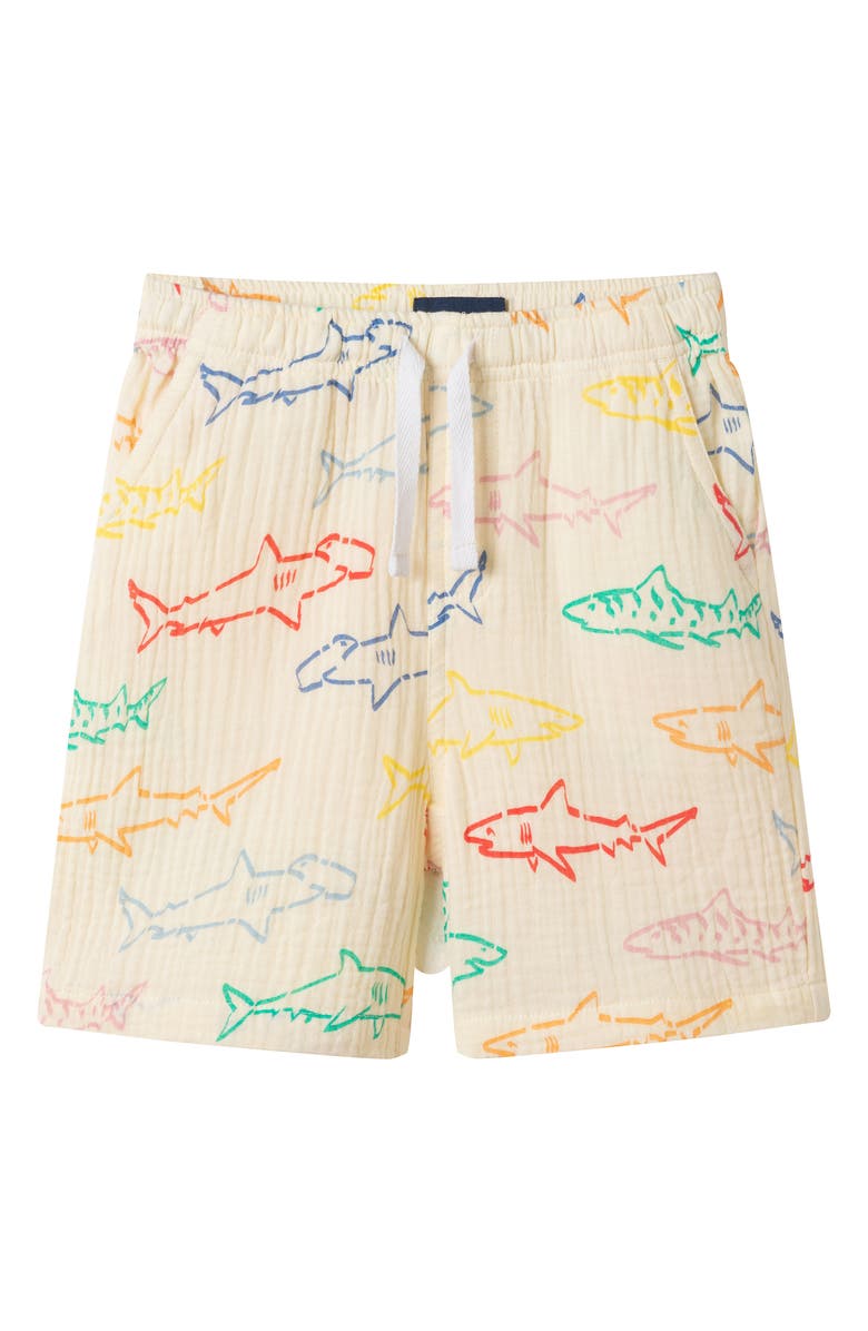 Andy & Evan Kids' Printed Cotton Gauze Button-Up Shirt & Shorts Set, Alternate, color, Wha