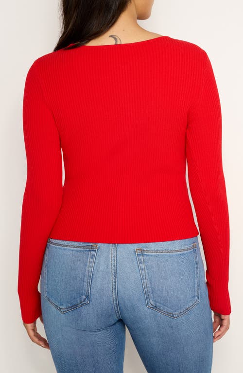 Shop Good American Virgo Rib Zip Cardigan In Grenadine003