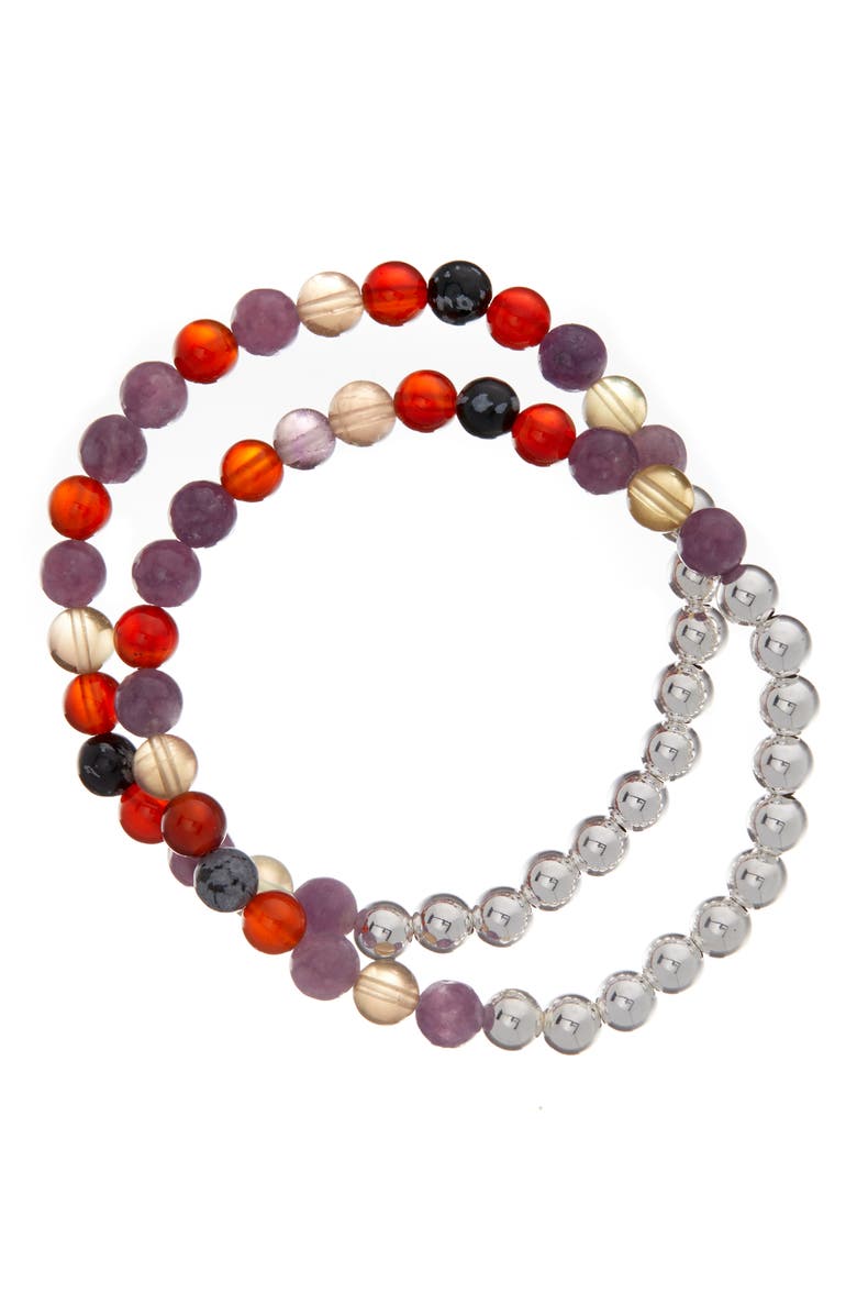 The Healer’s Collection N62 Smooth Digestion Set of 2 Healer's Bracelets, Alternate, color, Silver