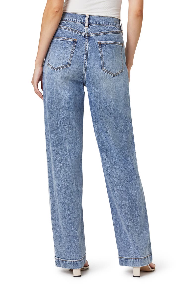 Colorblock High Waist Slouchy Straight Leg Jeans, Alternate, color, PACIFIC